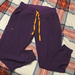 Purple Kids Joggers with Orange Drawstring